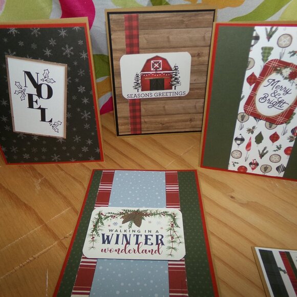 Set of 12 Handmade "Cozy & Warm" Christmas Cards NWT - Picture 3 of 5